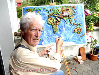 mit Acrylfarben wird die Erde bemalen Herbert Winkler 