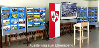 Ausstellung fr Ehrenabend aufgebaut Herbert Winkler